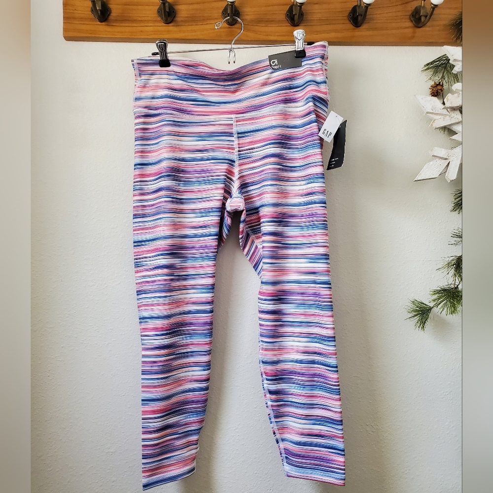GAP Pink Blue Purple Striped Leggings